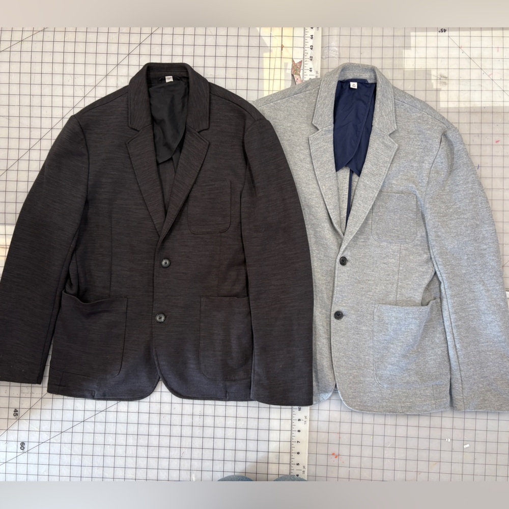 Men's Black and Gray Knit Blazers